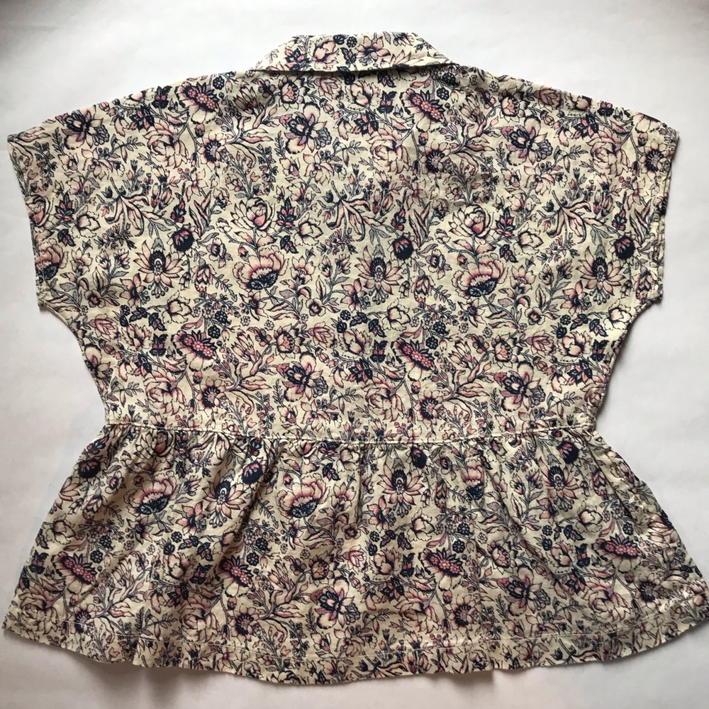 Rachel Zoe Floral Linen Peplum Blouse - Picture 2 of 8